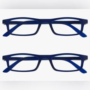 OPULIZE Ted Reading Glasses 2 Pack Narrow Lightweight Frame Mens Womens